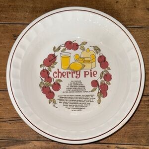 Cherry Pie Ceramic Baking Dish - White with Red Trim